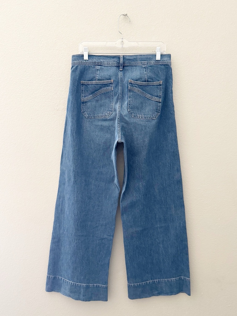 GAP Sky High Wide Leg Jeans 30/ 10 R Denim Blue Crop Classic Minimalist - Picture 5 of 12
